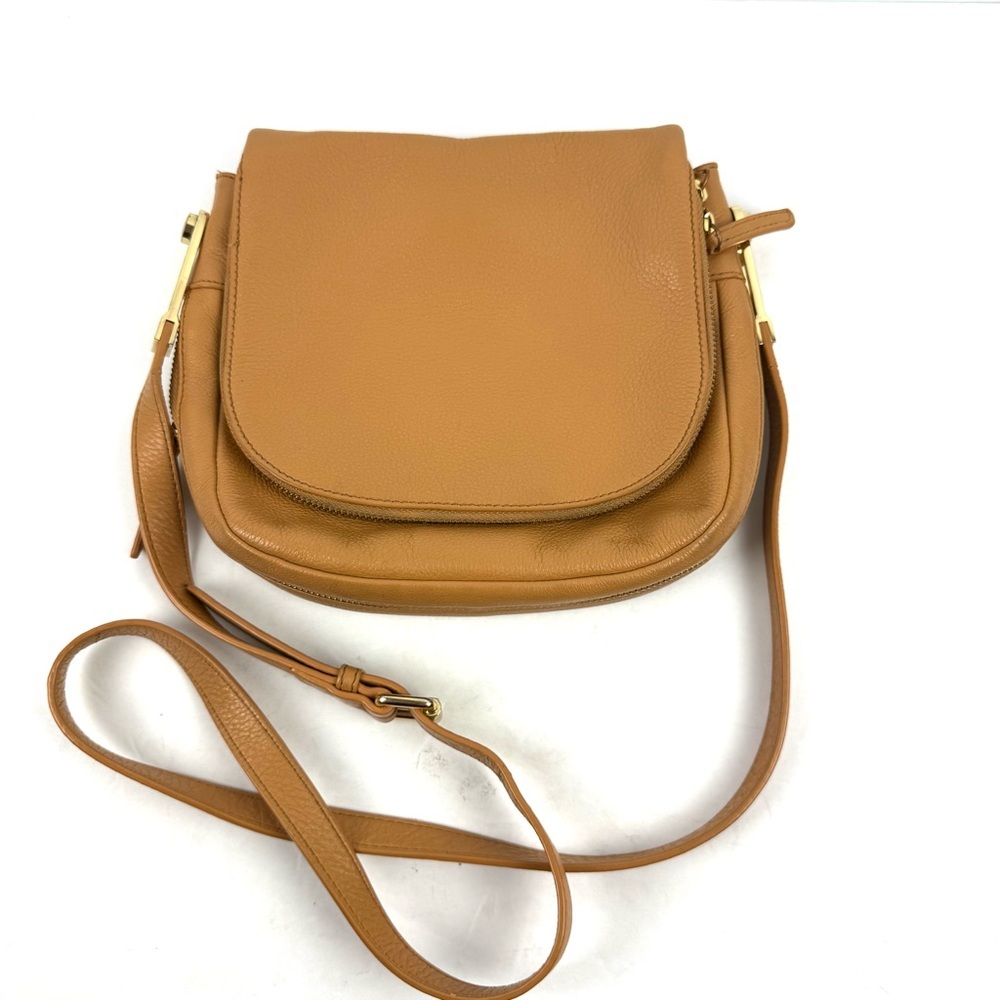 Vince‎ Camuto Jax Crossbody Bag Honey Comb Tan Brown Leather Handbag Purse